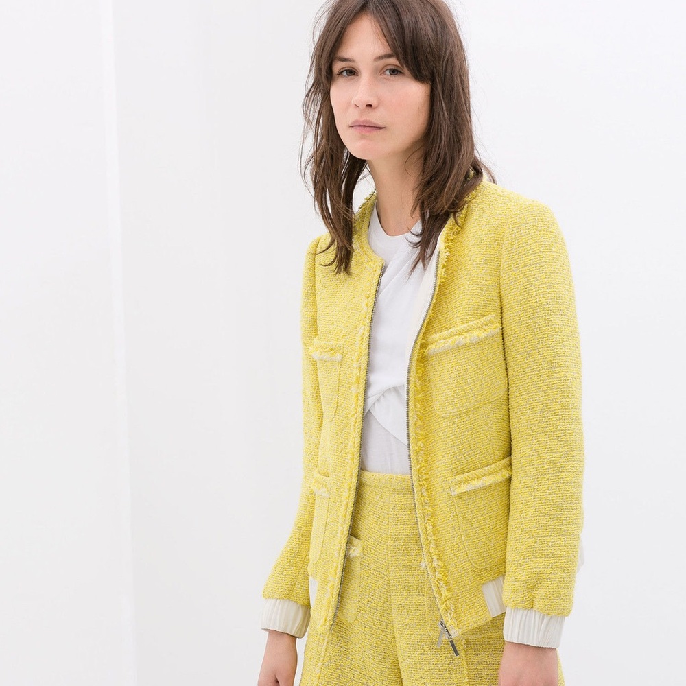 ZARA yellow bomber jacket.